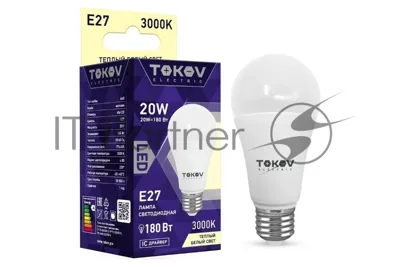 Лампа светодиодная TOKOV ELECTRIC 20Вт А60 3000К Е27 176-264В