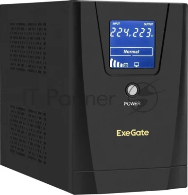 Источник бесперебойного питания ExeGate SpecialPro Smart LLB-1200.LCD.AVR.2SH.3C13 / 1200 ВА / 750 Вт / 2 x CEE 7 (евророзетка), 3 x IEC 320 C13