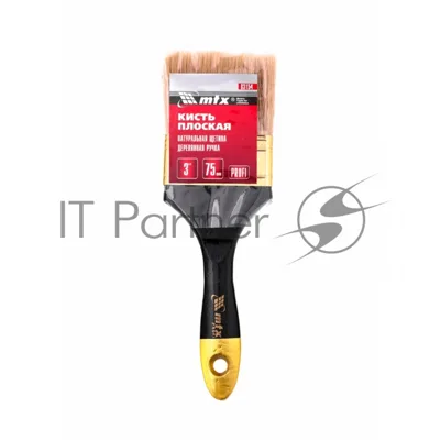 Кисть плоская MTX 83154 "Профи" 3", натуральная щетина, деревянная рукоятка