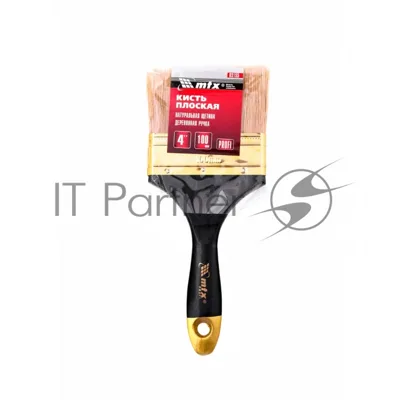 Кисть плоская MTX 83155 "Профи" 4", натуральная щетина, деревянная рукоятка