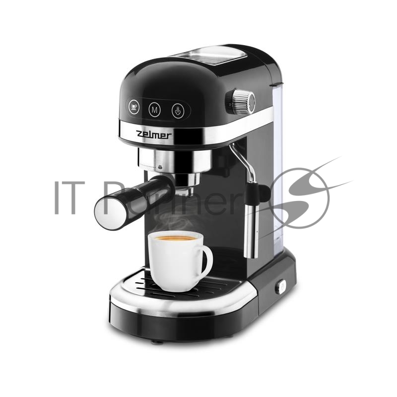 Кофеварка рожковая Zelmer EXPRESSO ZCM7295 черный, исп. кофе - молотый/чалды, 1.4 л, 1350 Вт, 20 бар