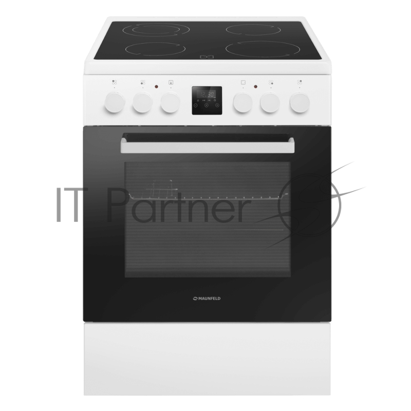 Плита электрическая Maunfeld MEC67CW08TD белый, конфорок 4 шт, духовка 59 л, 60 см x 85 см x 60 см