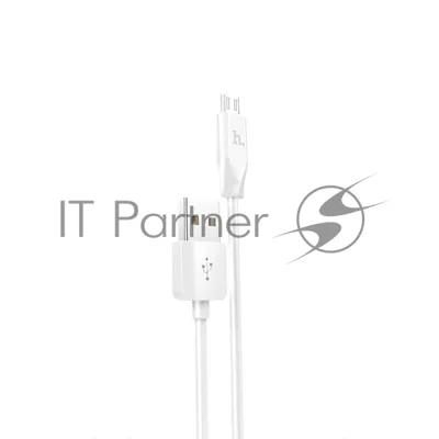 Кабель USB HOCO X1 Rapid, USB - Micro USB, 2.1А, 1м, белый