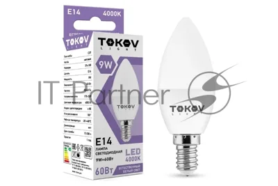 Лампа светодиодная TOKOV ELECTRIC 9 Вт С37 4000К Е14 176-264В