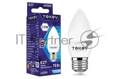 Лампа светодиодная TOKOV ELECTRIC 10Вт С37 6500К Е27 176-264В