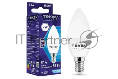 Лампа светодиодная TOKOV ELECTRIC 7Вт С37 6500К Е14 176-264В