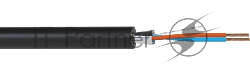 Кабель балансный микрофонный Wize WMC2450FL 50 м, 24 AWG, FRNC/LSZH, 0.2 мм2, диаметр 3.7мм, экран, медь 25 x 0.1 мм, черный, бухта