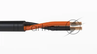 Кабель акустический 300 м, 16 AWG FRNC/LSZH, 1,5 мм2, диаметр 7мм, экран, медь 28 x 0,25 мм, черный, бухта