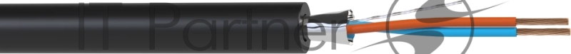 Кабель балансный микрофонный 200 м, 24 AWG, FRNC/LSZH, 0.2 мм2, диаметр 3.7мм, экран, медь 25 x 0.1 мм, черный, бухта