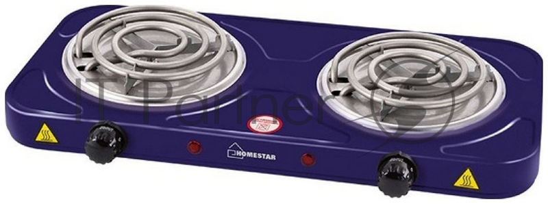 Плита настольная электрическая Homestar HS-1105 сапфир, 2 кВт, ТЭН, конфорки - 2, эмаль, поворотные переключатели