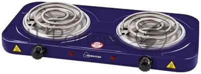 Плита настольная электрическая Homestar HS-1105 сапфир, 2 кВт, ТЭН, конфорки - 2, эмаль, поворотные переключатели