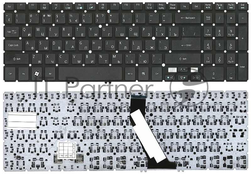 Клавиатура для ноутбука Acer Aspire V5, V5-531, M5-581T черная