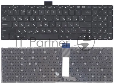 Клавиатура для ноутбука Asus X502 X502CA X502C черная (плоский Enter)