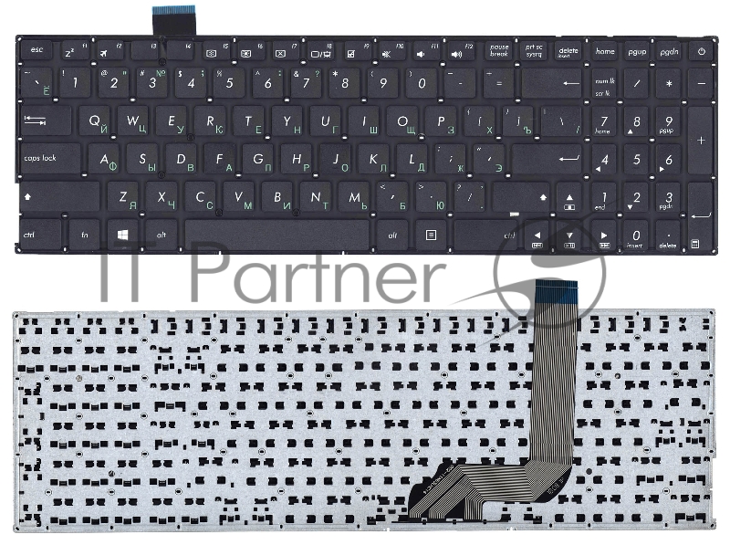 Клавиатура для ноутбука Asus X542 A542 K542 черная без рамки