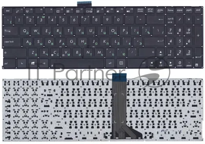 Клавиатура для ноутбука Asus X555L X553 черная (плоский ENTER)