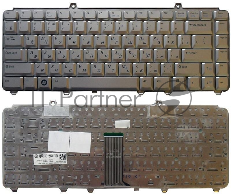 Клавиатура для ноутбука Dell Inspiron 1420 1520 1525 1526 1540 Vostro 1400 1500 серебристая