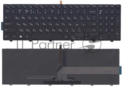 Клавиатура для ноутбука Dell Inspiron 15-3000 15-5000 5547 5521 5542 черная с подсветкой