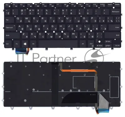 Клавиатура для ноутбука Dell XPS 13 9343 черная с подсветкой