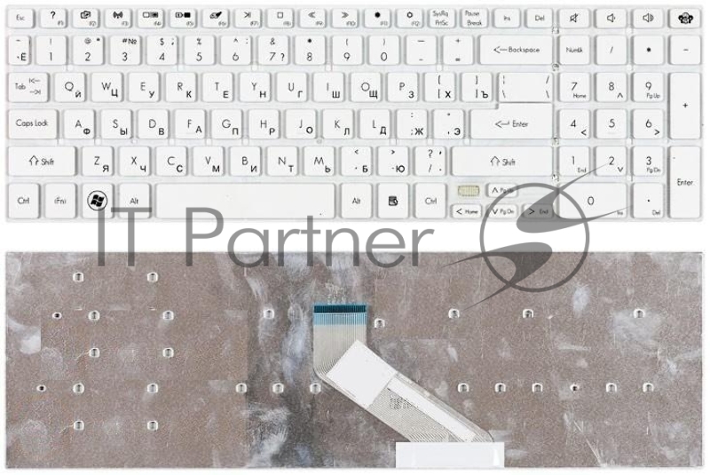 Клавиатура для ноутбука Gateway NV55S NV57H NV75S NV77H TS45 белый