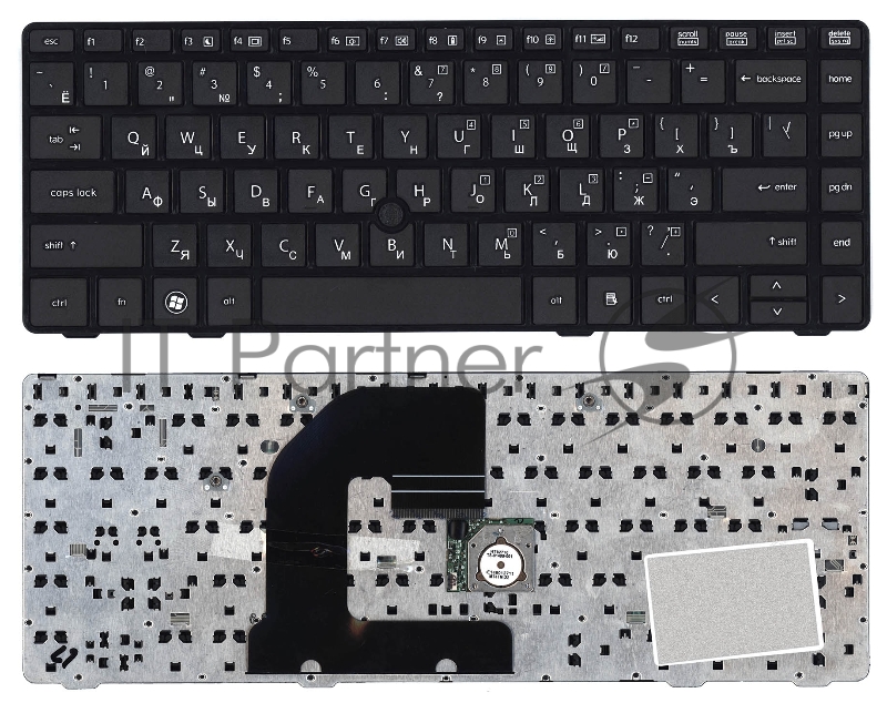 Клавиатура для ноутбука HP EliteBook 8460P ProBook 6460B 6465B черная с черной рамкой с указателем
