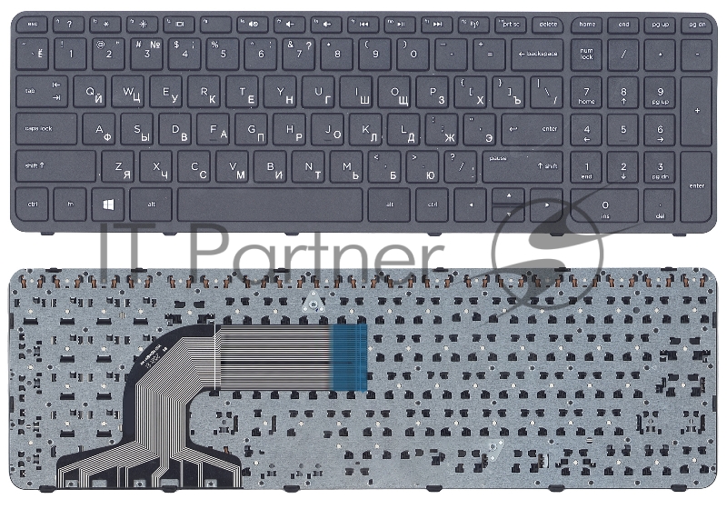 Клавиатура для ноутбука HP Pavilion 15-e черная с рамкой