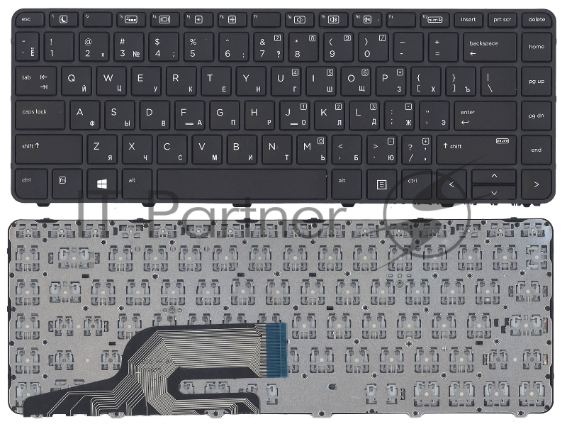 Клавиатура для ноутбука HP ProBook 430 G3 440 G3 445 G3 черная с рамкой