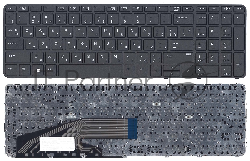 Клавиатура для ноутбука HP ProBook 450 G3 455 G3 470 G3 черная с рамкой
