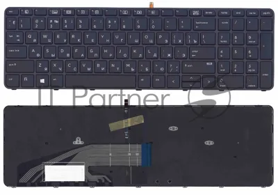 Клавиатура для ноутбука HP ProBook 450 G3 455 G3 черная с подсветкой