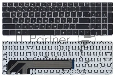 Клавиатура для ноутбука HP Probook 4535S 4530S 4730S черная c серой рамкой