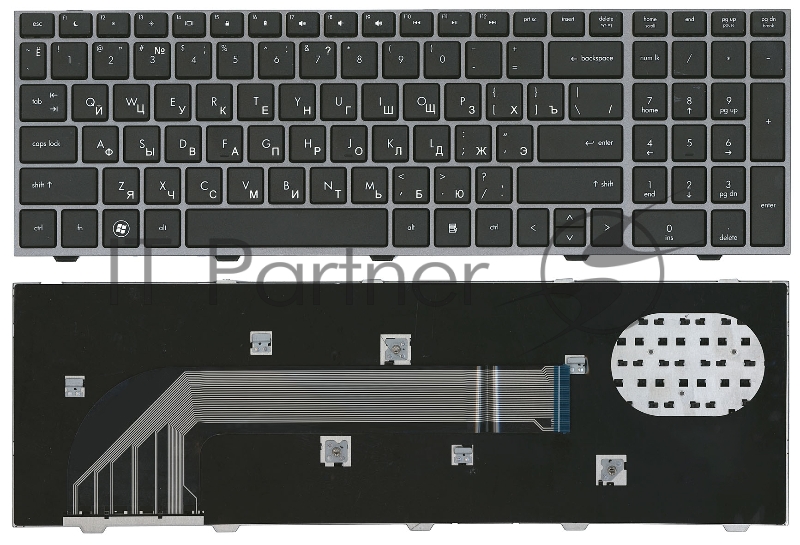 Клавиатура для ноутбука HP ProBook 4540S 4545S черная с серой рамкой