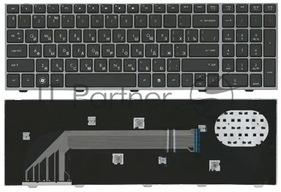 Клавиатура для ноутбука HP ProBook 4540S 4545S черная с серой рамкой