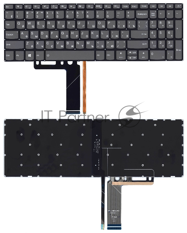 Клавиатура для ноутбука Lenovo IdeaPad 320-15ABR 520-15IKB черная с подсветкой