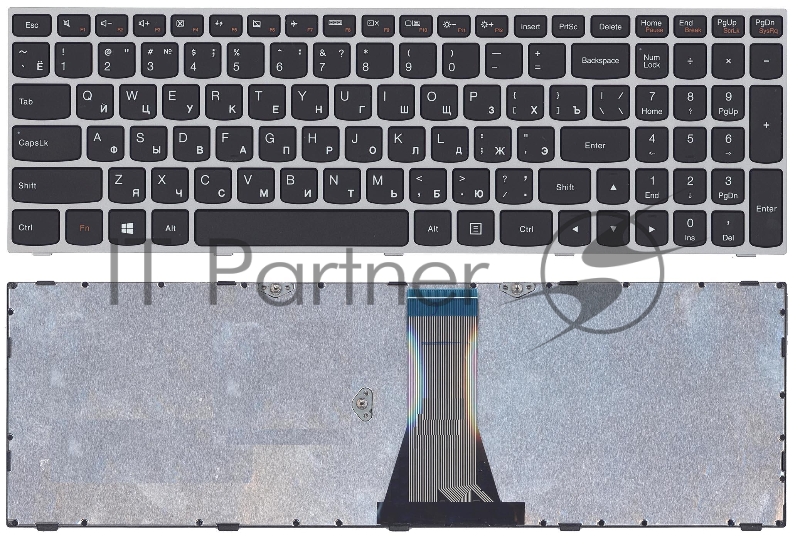 Клавиатура для ноутбука Lenovo IdeaPad G50-70 G50-30 черная с серой рамкой