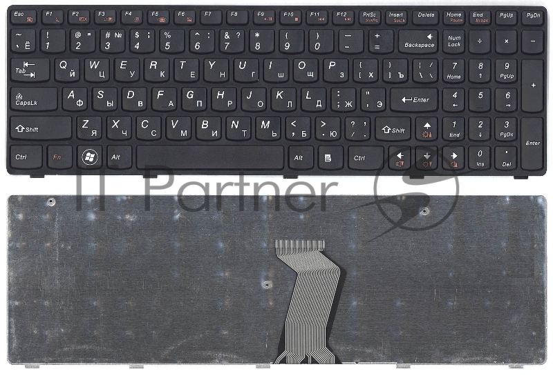 Клавиатура для ноутбука Lenovo Ideapad G580 G585 Z580 Z585 Z780 G780 черная с черной рамкой