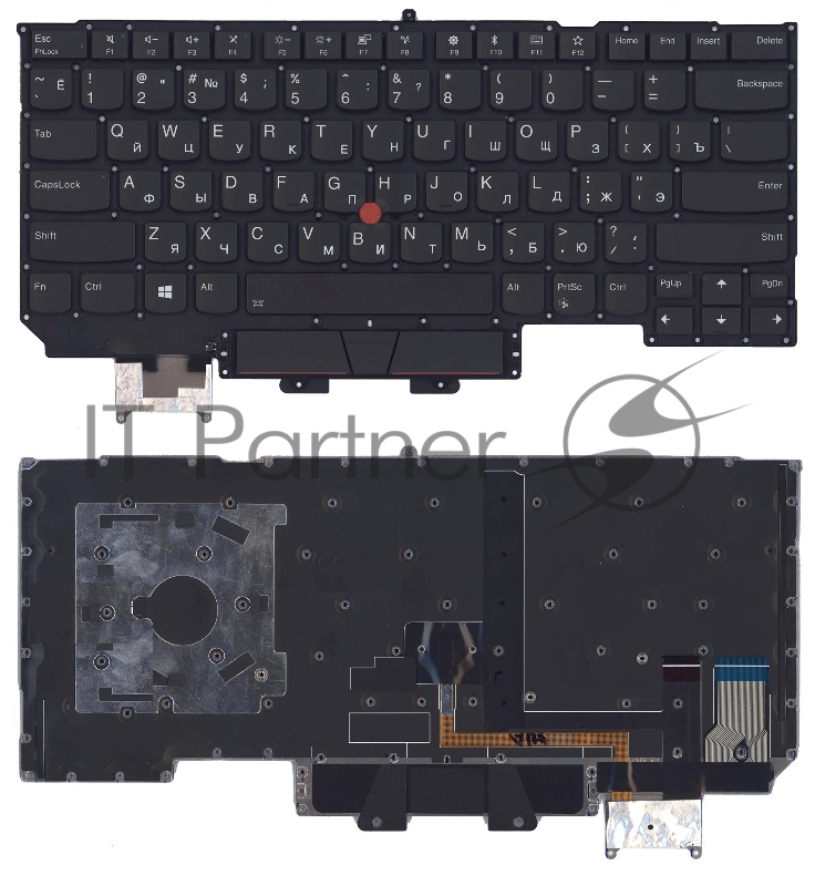 Клавиатура для ноутбука Lenovo ThinkPad X1 carbon Gen 5 2017 черная с подсветкой