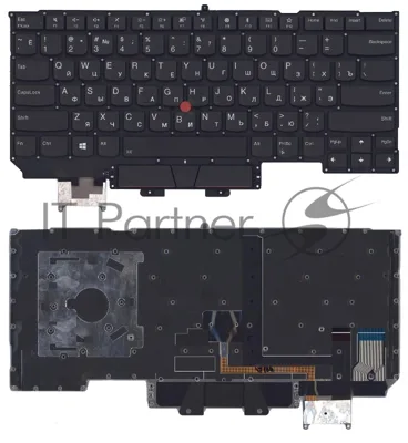 Клавиатура для ноутбука Lenovo ThinkPad X1 carbon Gen 5 2017 черная с подсветкой