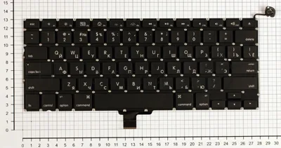 Клавиатура для ноутбука MacBook A1278 13.3" черная плоский Enter
