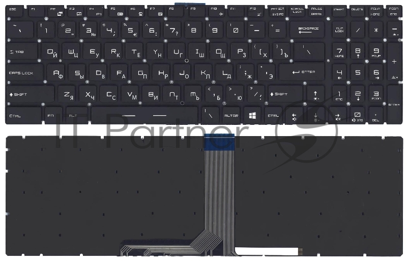 Клавиатура для ноутбука MSI GT72 GS60 GS70 GP62 GL72 GE72 черная с 7-цветной подсветкой