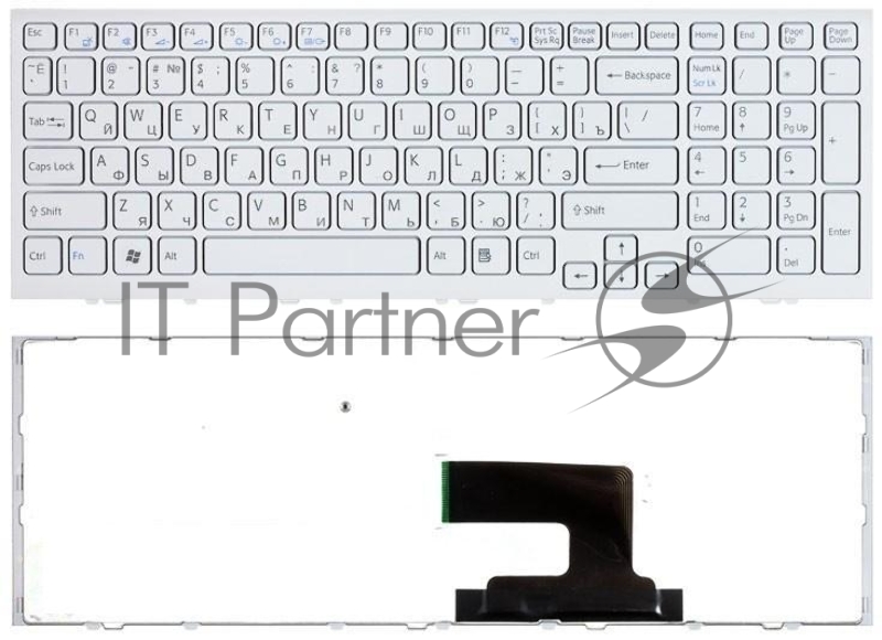 Клавиатура для ноутбука Sony Vaio VPC-EH VPCEH белый с белой рамкой