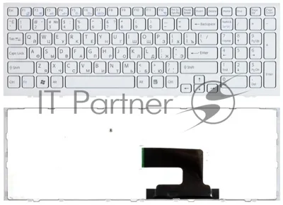 Клавиатура для ноутбука Sony Vaio VPC-EH VPCEH белый с белой рамкой