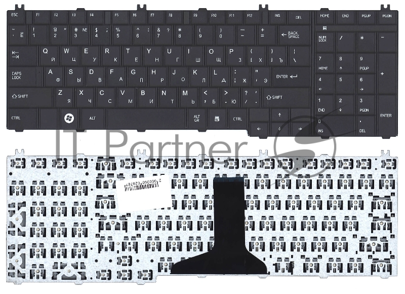 Клавиатура для ноутбука Toshiba Satellite C650 C660 L650 L670 L750 L750D L755 L775 черная