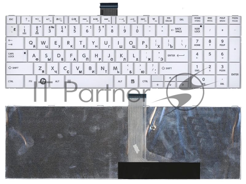 Клавиатура для ноутбука Toshiba Satellite C850 C855 C870 белый