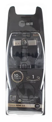 Кабель аудио-видео Cactus CS-HDMI.2-1 HDMI (m)/HDMI (m) 1м. позолоченные контакты черный