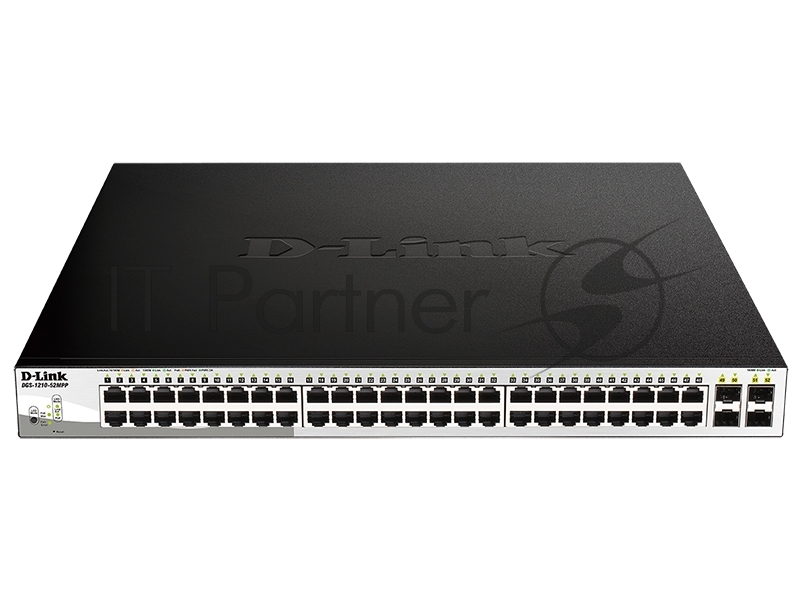 Коммутатор D-Link DGS-1210-52MPP/E2A, 48×1 Гбит/с + 4×1 Гбит/с SFP, настраиваемый