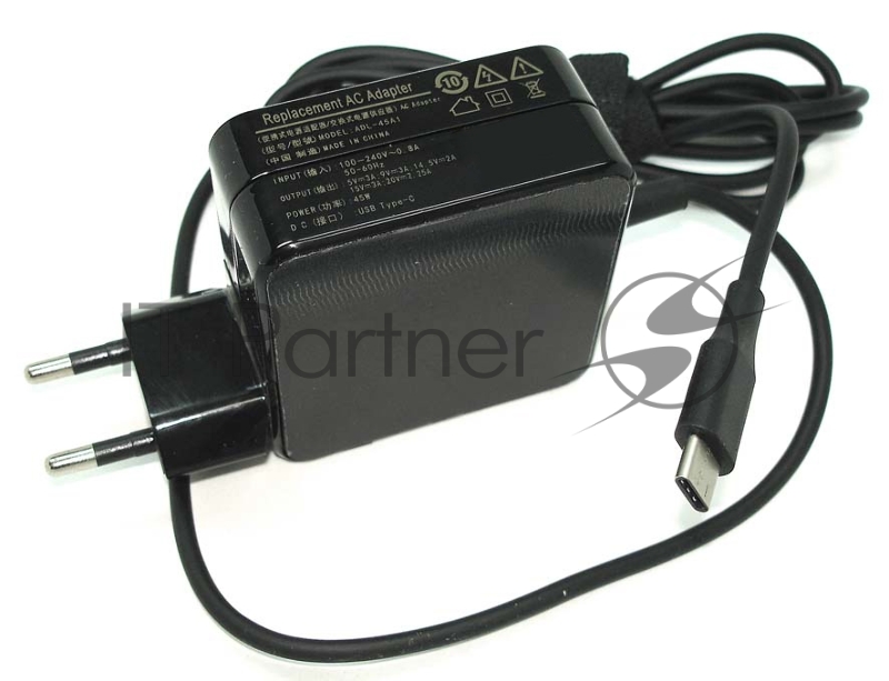 Блок питания (сетевой адаптер) ADL-45A1 5.V/3A, 9V/3A, 15V/3A, 20V/2.25A (Type-C) 45W REPLACEMENT OEM