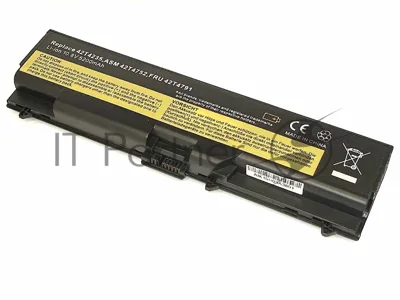 Аккумуляторная батарея для ноутбука Lenovo ThinkPad T410 (42T4235) 10.8V 5200 mAh OEM черный