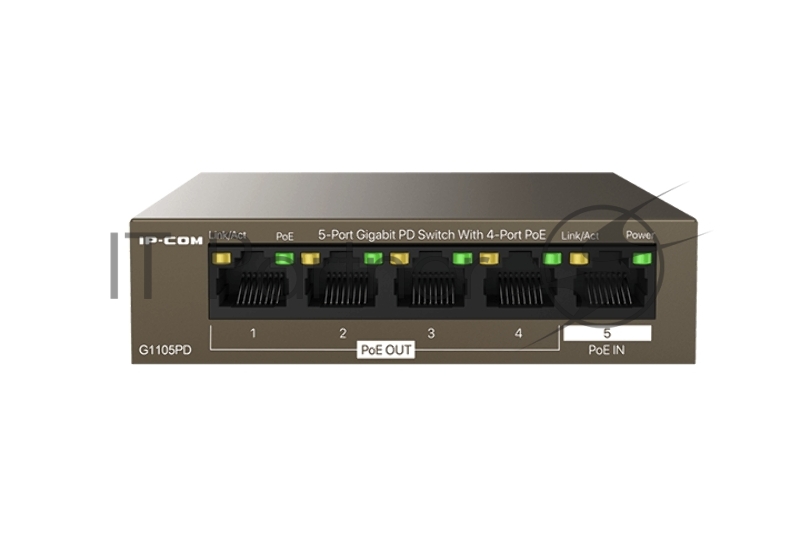 Коммутатор гигабитный IP-COM G1105PD-5-портовый PD с 4 портами PoE