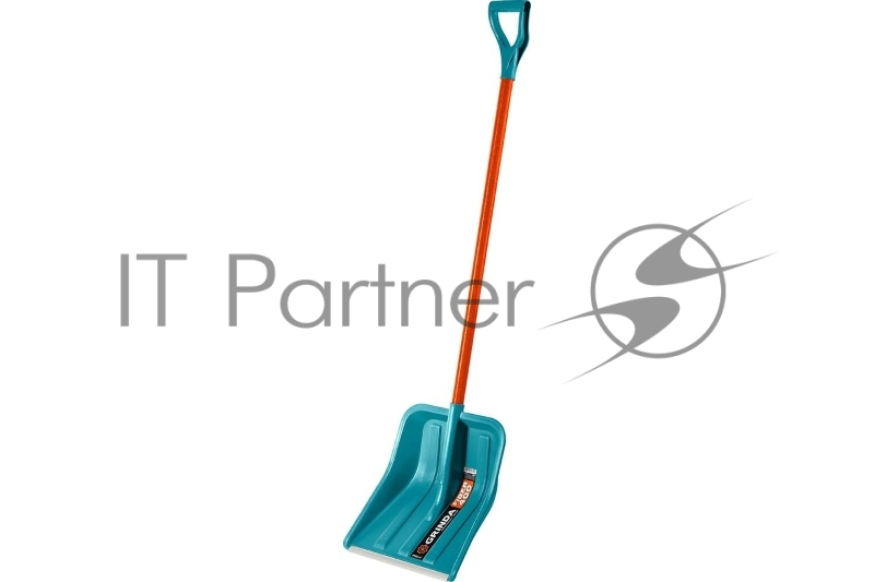 Снеговая лопата Grinda PROLine FIBER-400 400 мм пластиковая с алюминиевой планкой, особопрочный легкий черенок из фибергласса, V-ручка