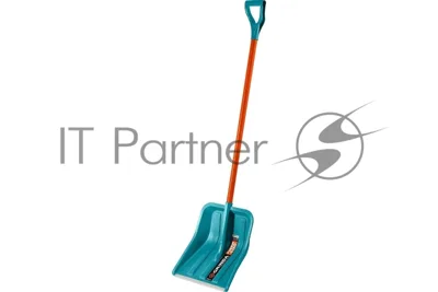 Снеговая лопата Grinda PROLine FIBER-400 400 мм пластиковая с алюминиевой планкой, особопрочный легкий черенок из фибергласса, V-ручка