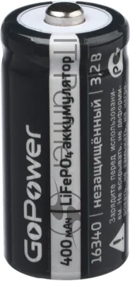 Аккумулятор GoPower Li-ion16340 PK1 3V 650mAh с защитой